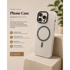 Kellef-MagSafe Frosted Clear Case për iPhone 15 Pro